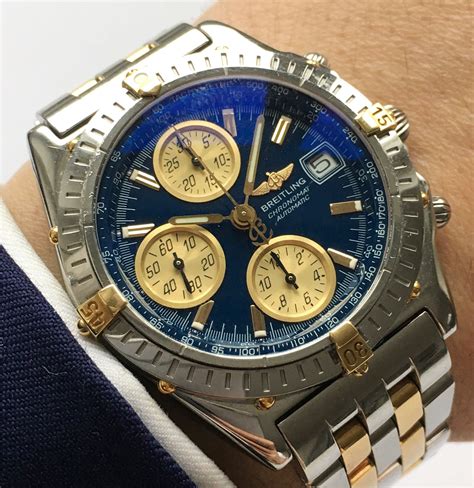 breitling chronograph gold|breitling chronomat gold steel.